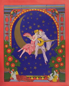 Pierrot és Columbine (chromolitho)
